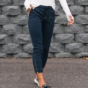 ZyiaActive Navy Peak Zipper Joggers